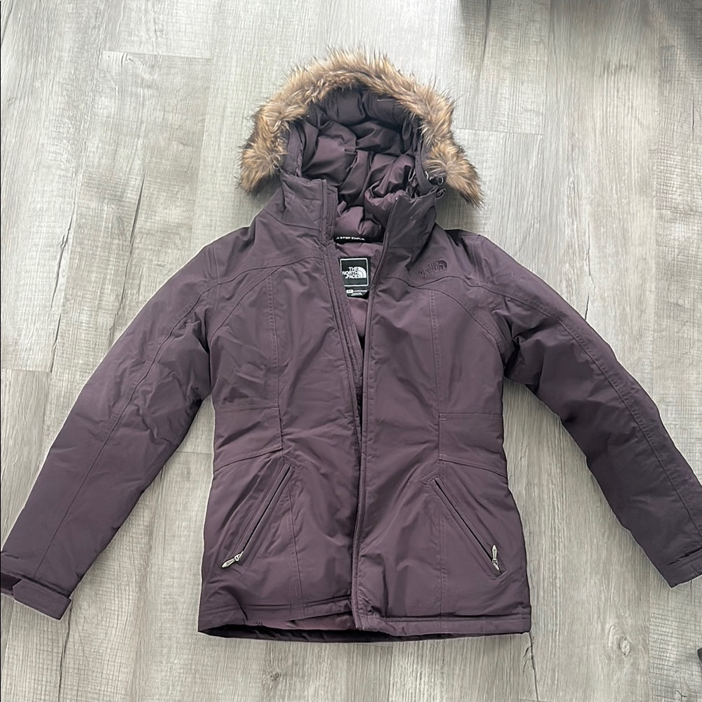 The North Face Plum Jacket with Faux Fur Trim